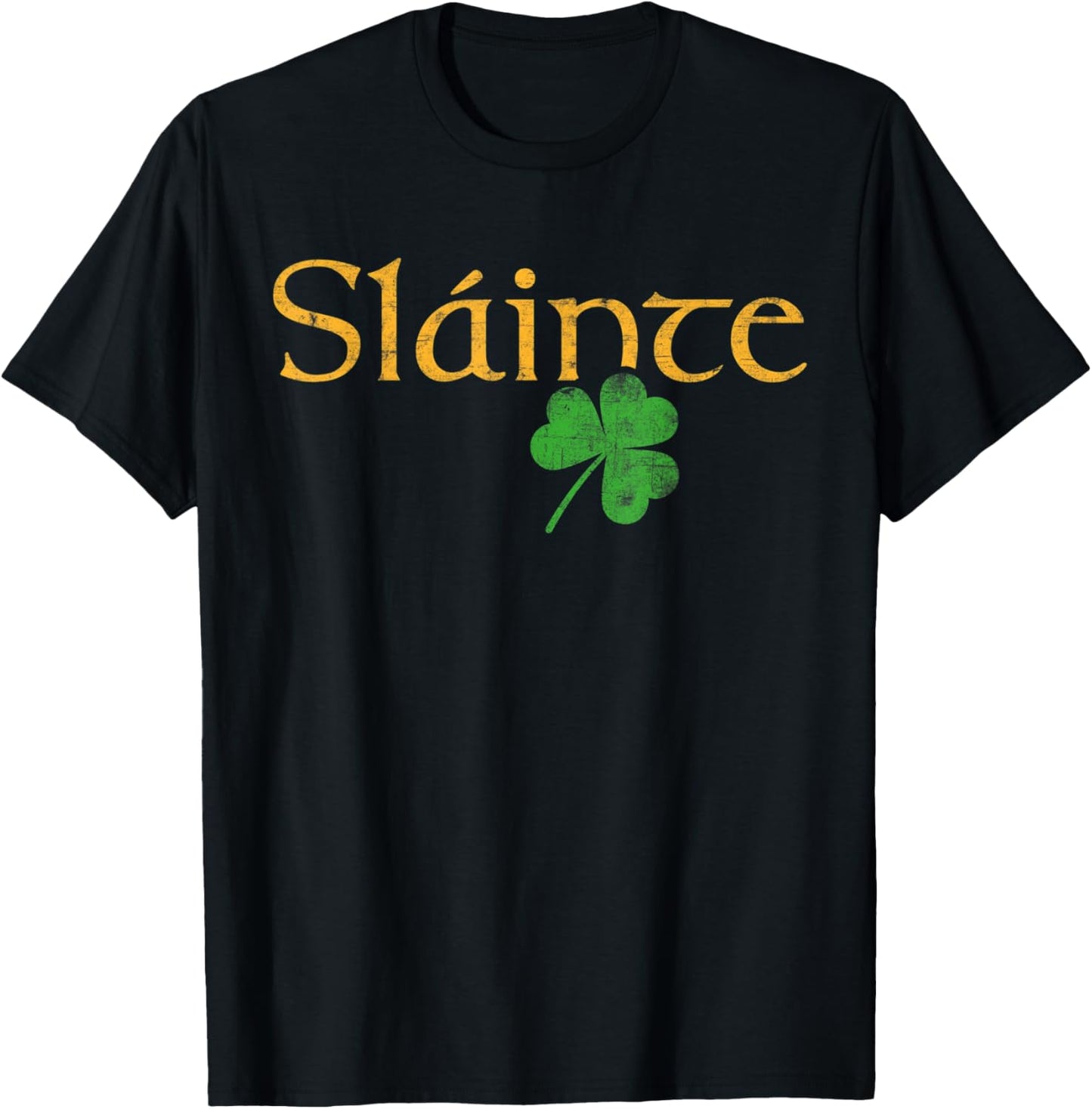 Slainte shamrock Irish lucky green Ireland St Patricks Day T-Shirt - T-Shirt | Black