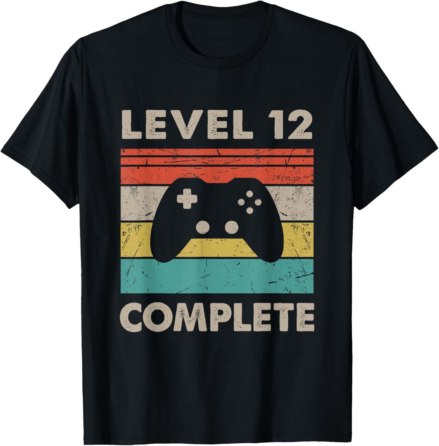 Level 12 Complete - 12th Wedding Anniversary & Her T-Shirt - T-Shirt | Black