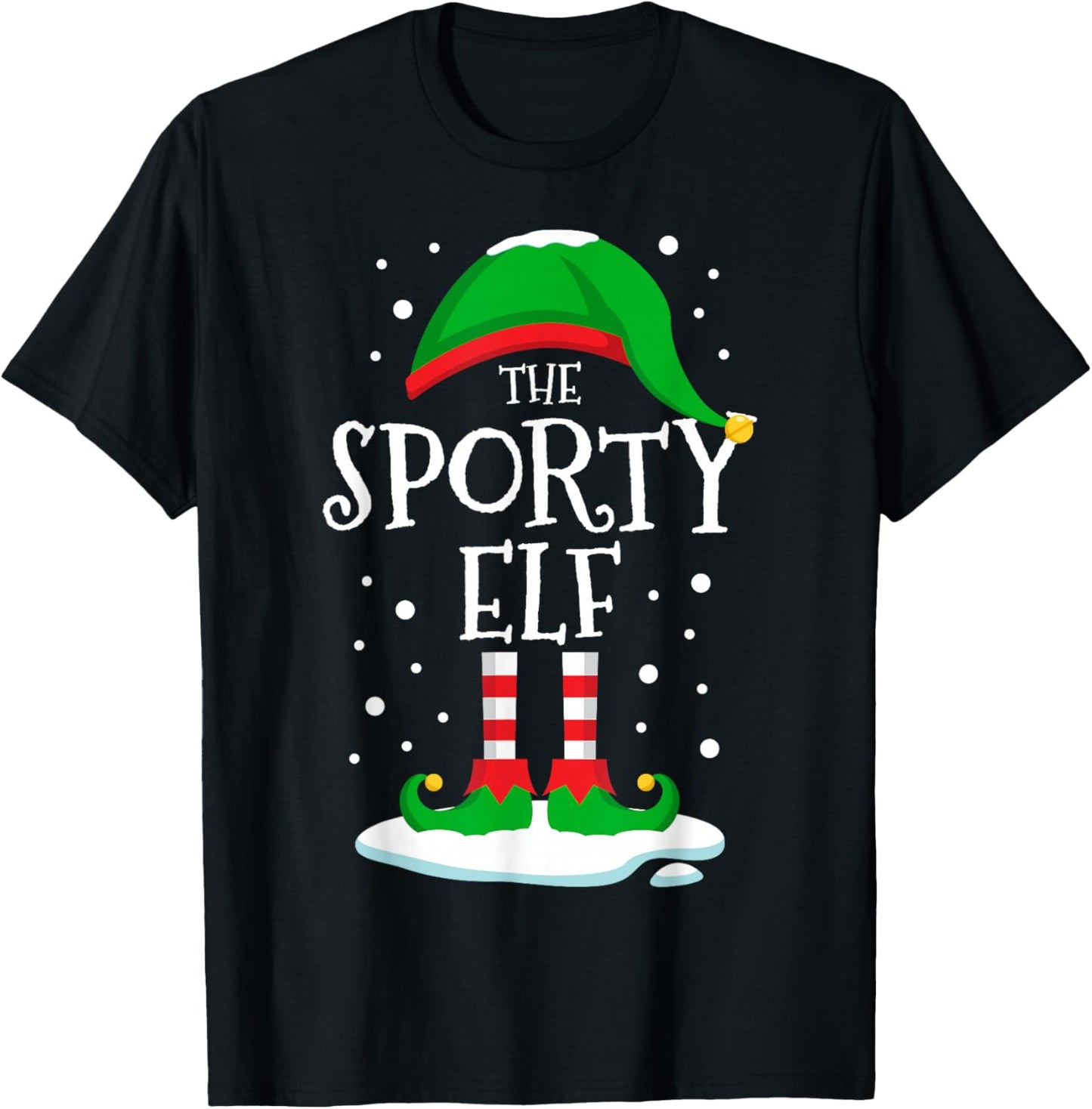 The Sporty Elf Christmas Family Matching Xmas Group Funny T-Shirt - T-Shirt | Black