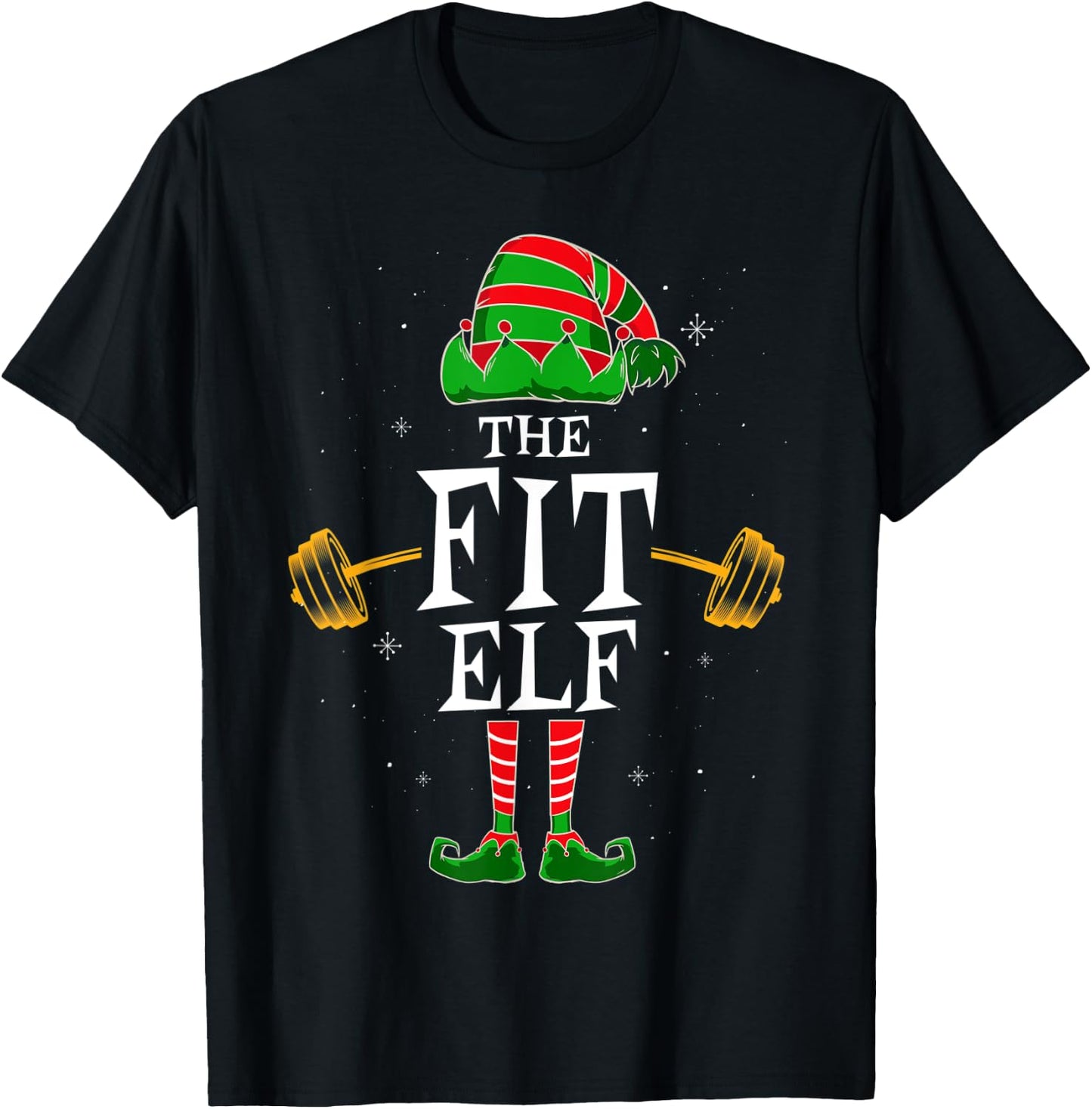 Fit Elf Group Matching Family Christmas Gym Fitness T-Shirt - T-Shirt | Black