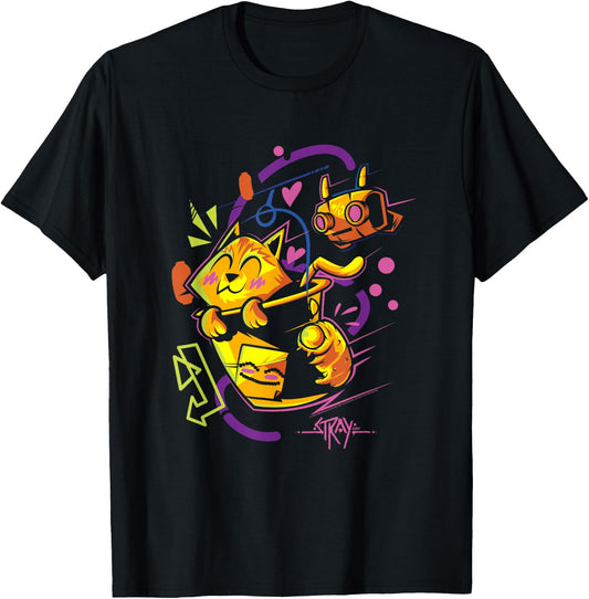 Stray Cat and B-12 Adventure T-Shirt - T-Shirt | Black