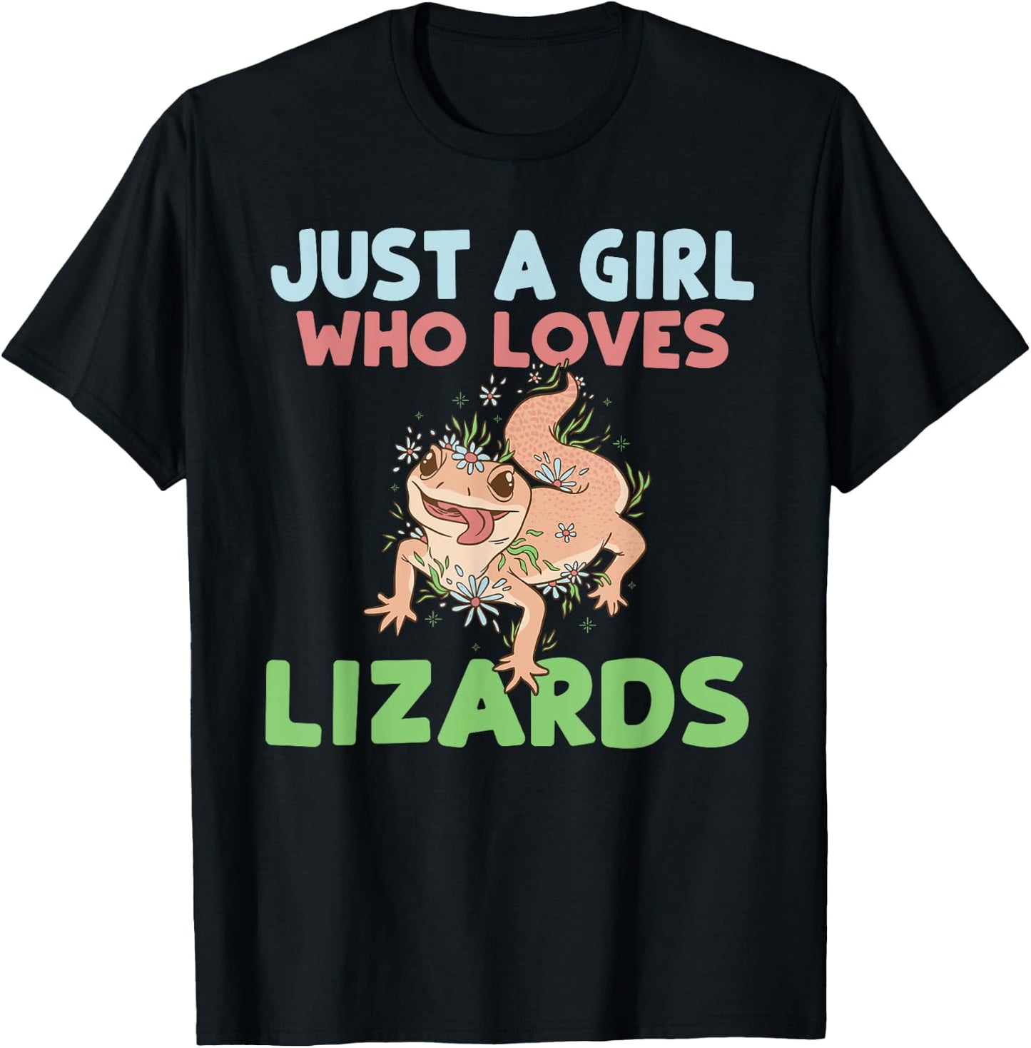 Just a Girl who loves Lizards Reptile Keeper T-Shirt - T-Shirt | Black