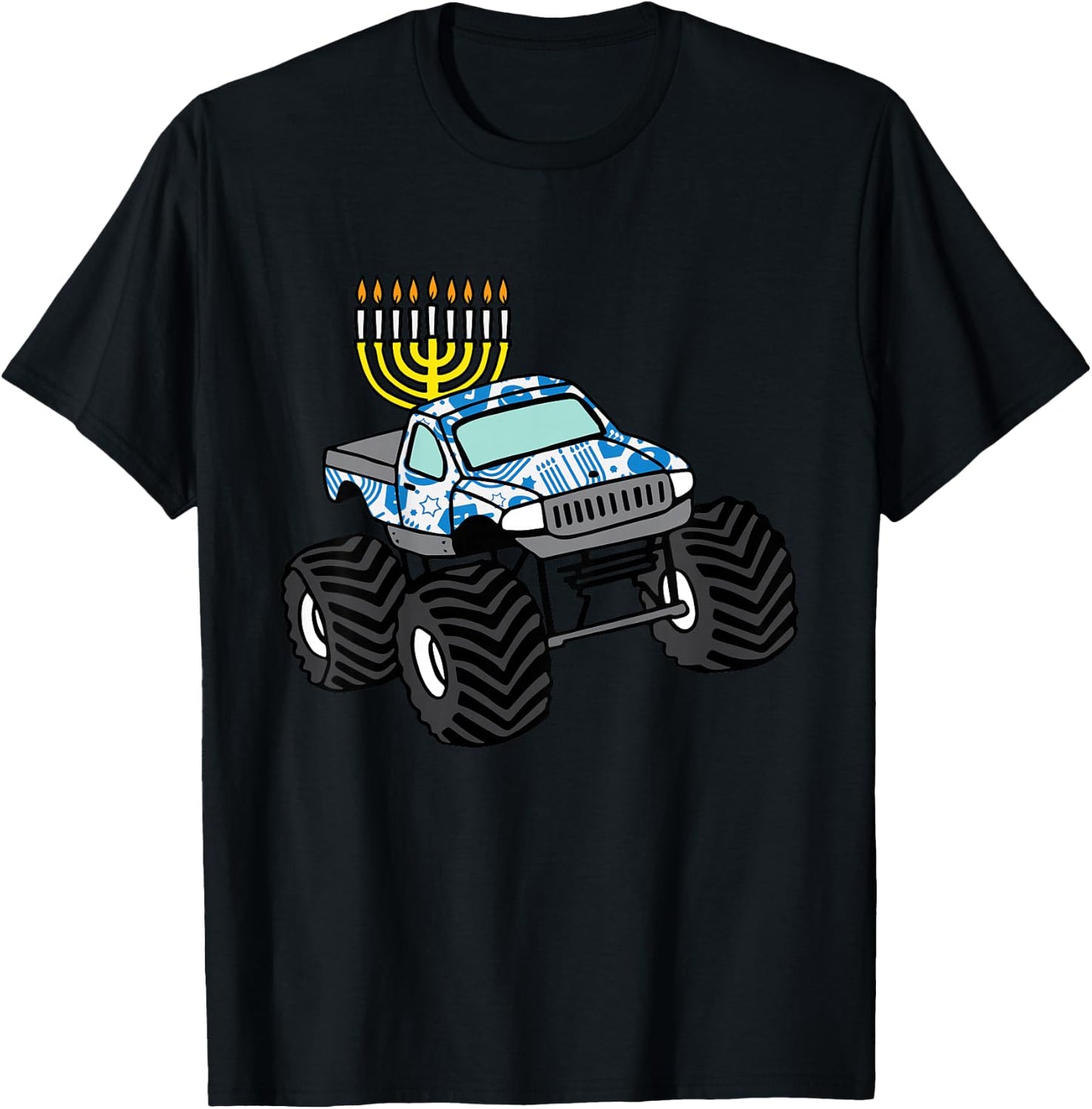 Kids Hanukkah Monster Truck Chanukah Jew Boys Kids Toddler Youth T-Shirt - T-Shirt | Black