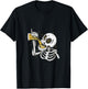 Pinky Up Skeleton Drinking Stein of Beer Octoberfest Design T-Shirt - T-Shirt | Black