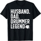 Best Drummer Dad Husband Drumming Sticks Set Novelty T-Shirt - T-Shirt | Black