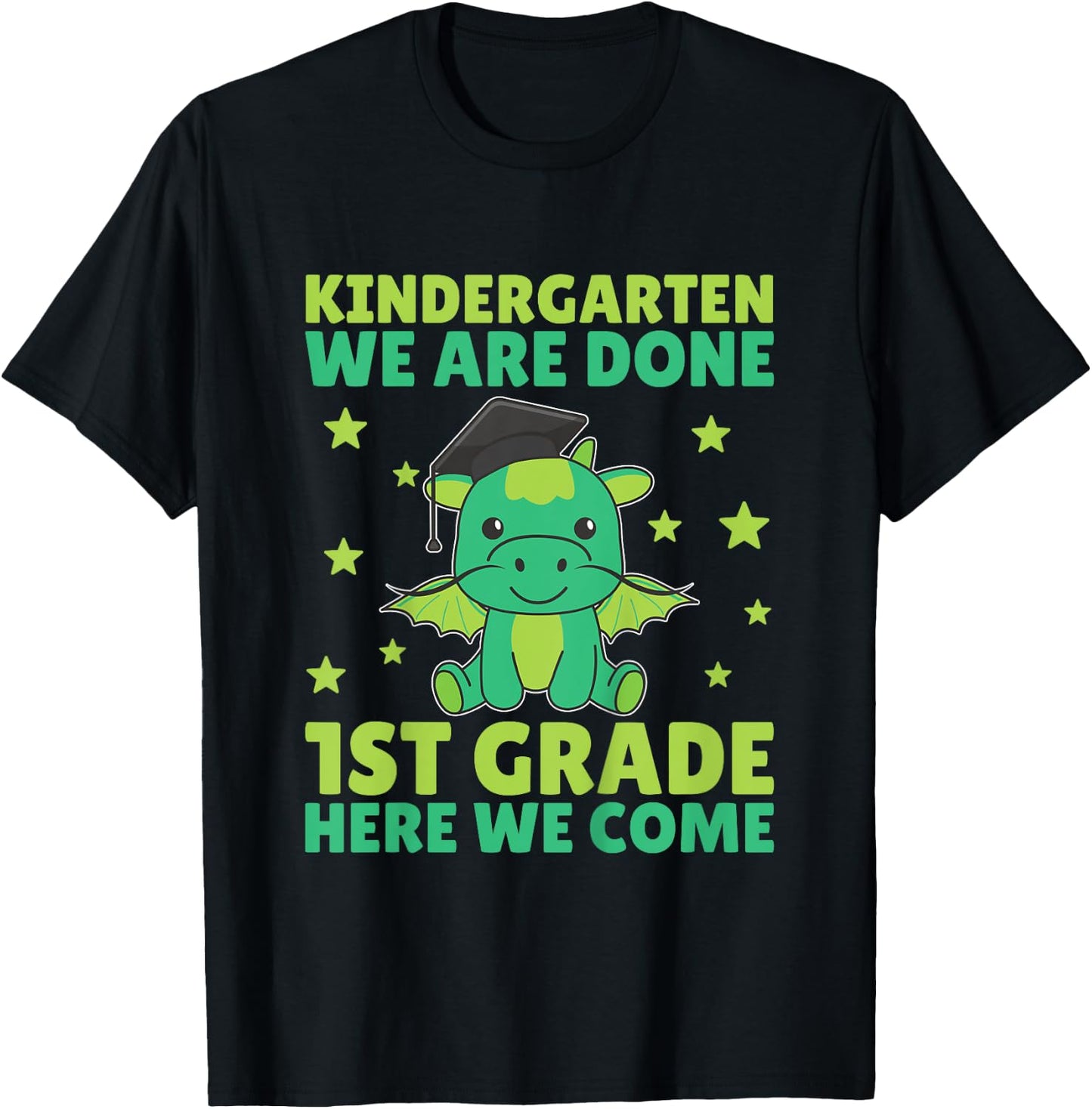 Kids Kids Kindergarten Graduate Dragon Graduation T-Shirt - T-Shirt | Black