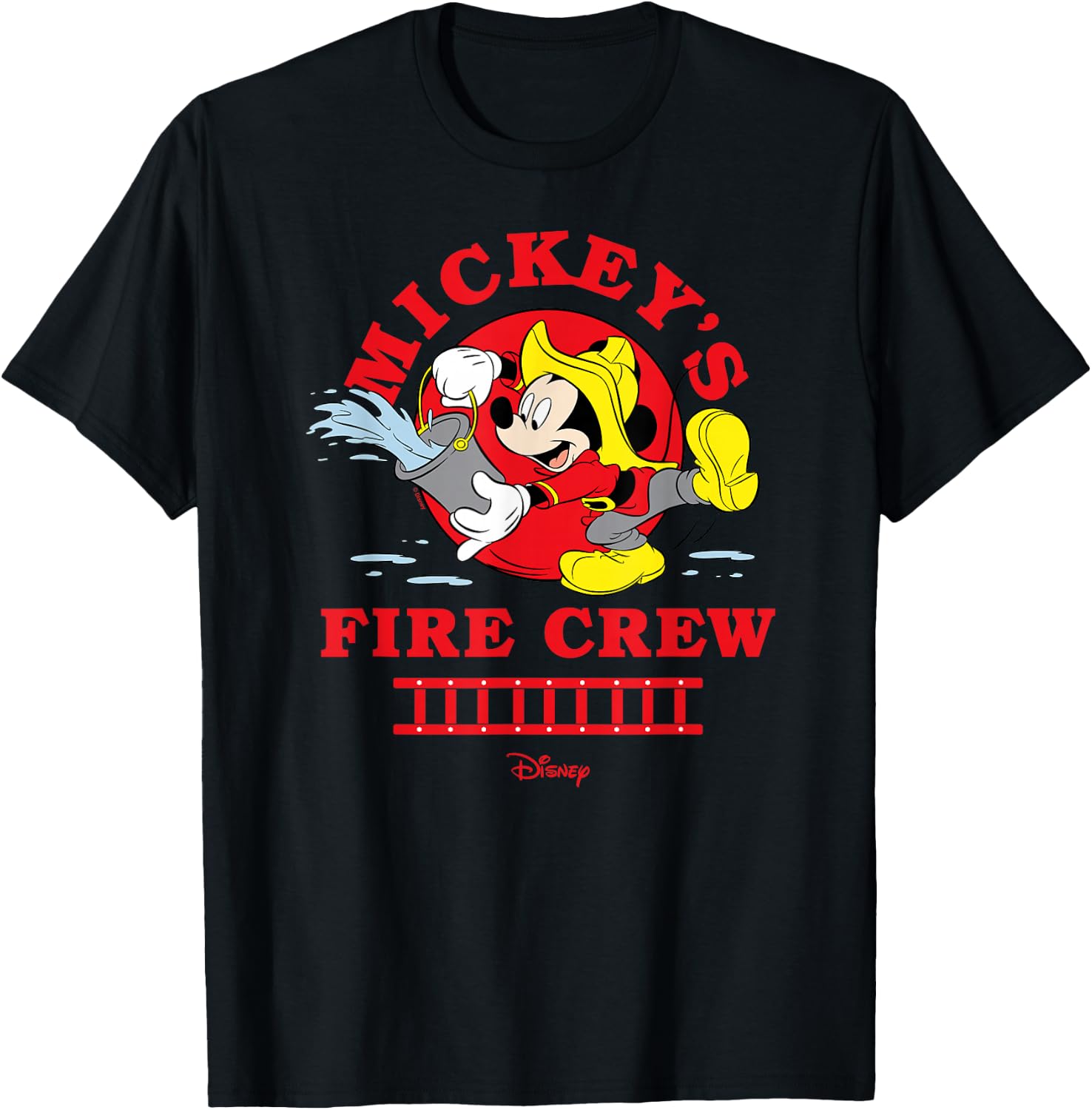 Mickey - FIre Crew Mickey Water Bucket T-Shirt - T-Shirt | Black