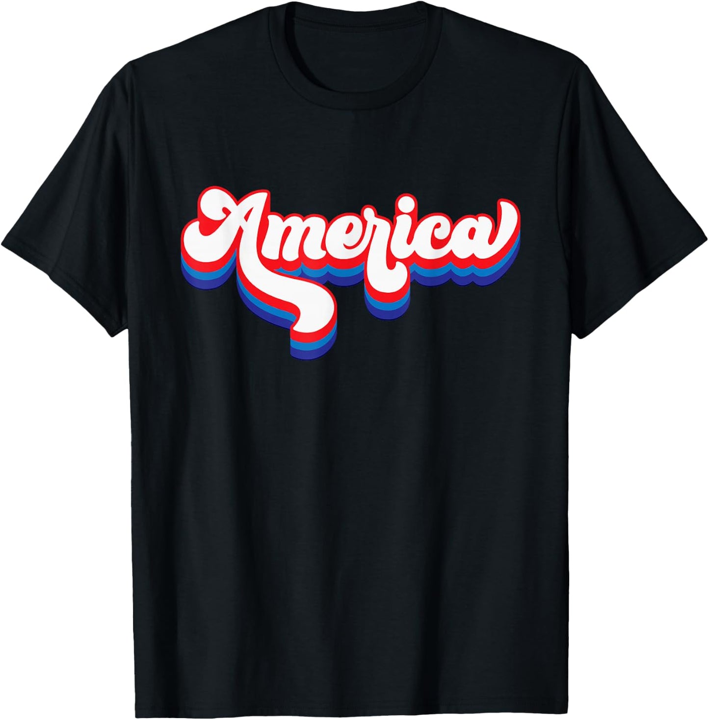 Retro USA 4th of July America Patriotic Independence T-Shirt - T-Shirt | Black