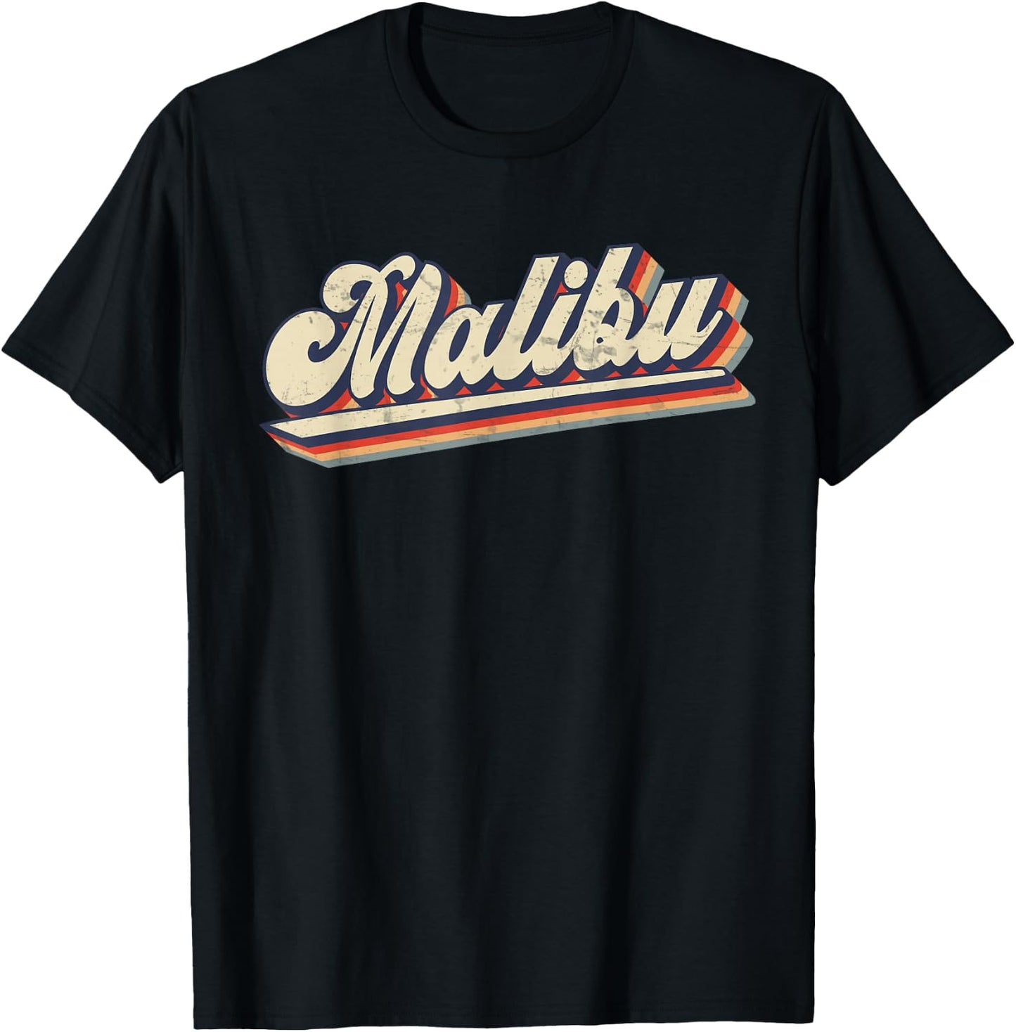 Retro Malibu Beach California Saying - Surfer T-Shirt - T-Shirt | Black