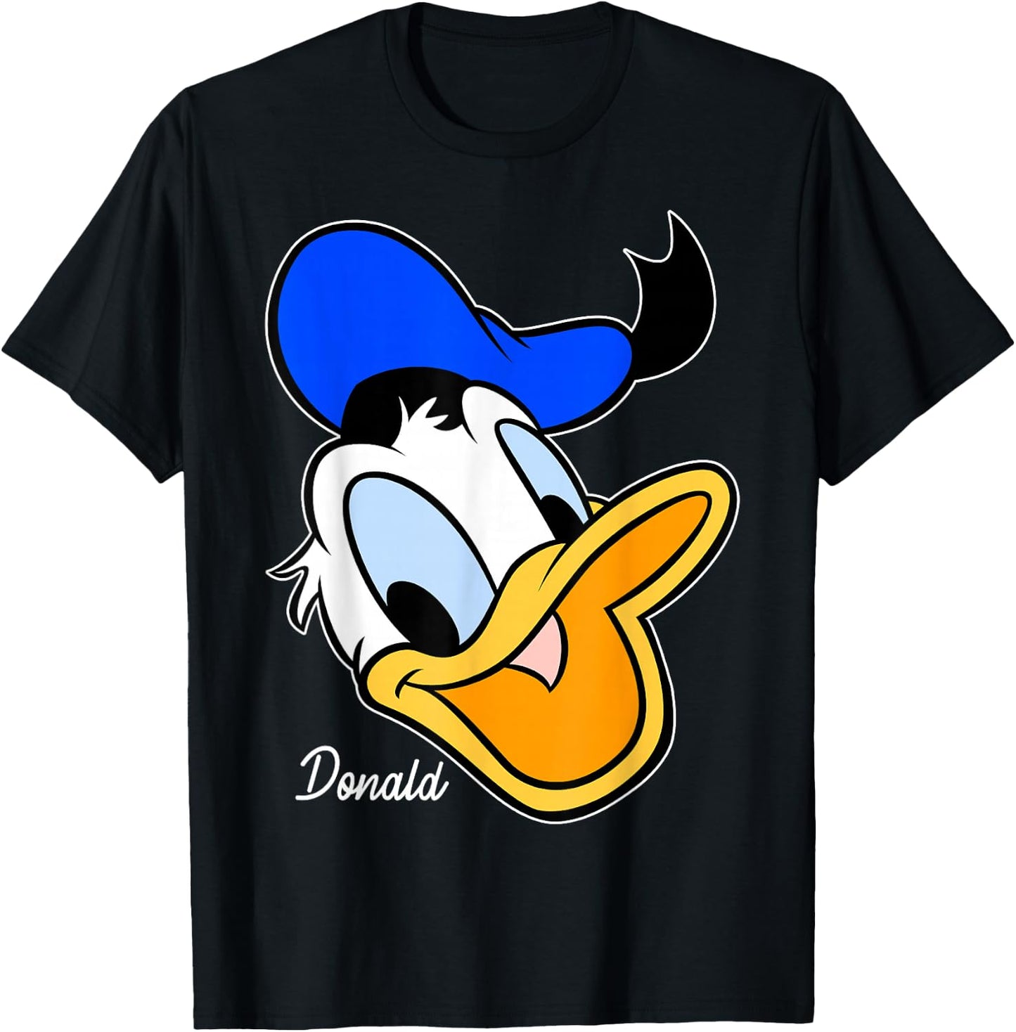 Disney Donald Duck Smiling Face Portrait T-Shirt - T-Shirt | Black