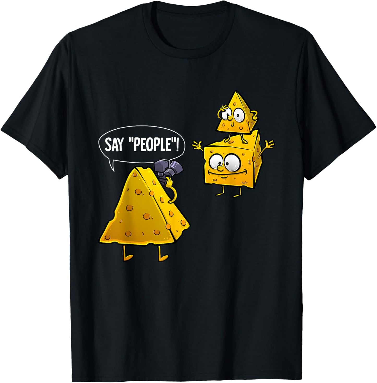 Cool Photography Gift Men Women Cheese Photographer Lovers Small T-Shirt - T-Shirt | Black