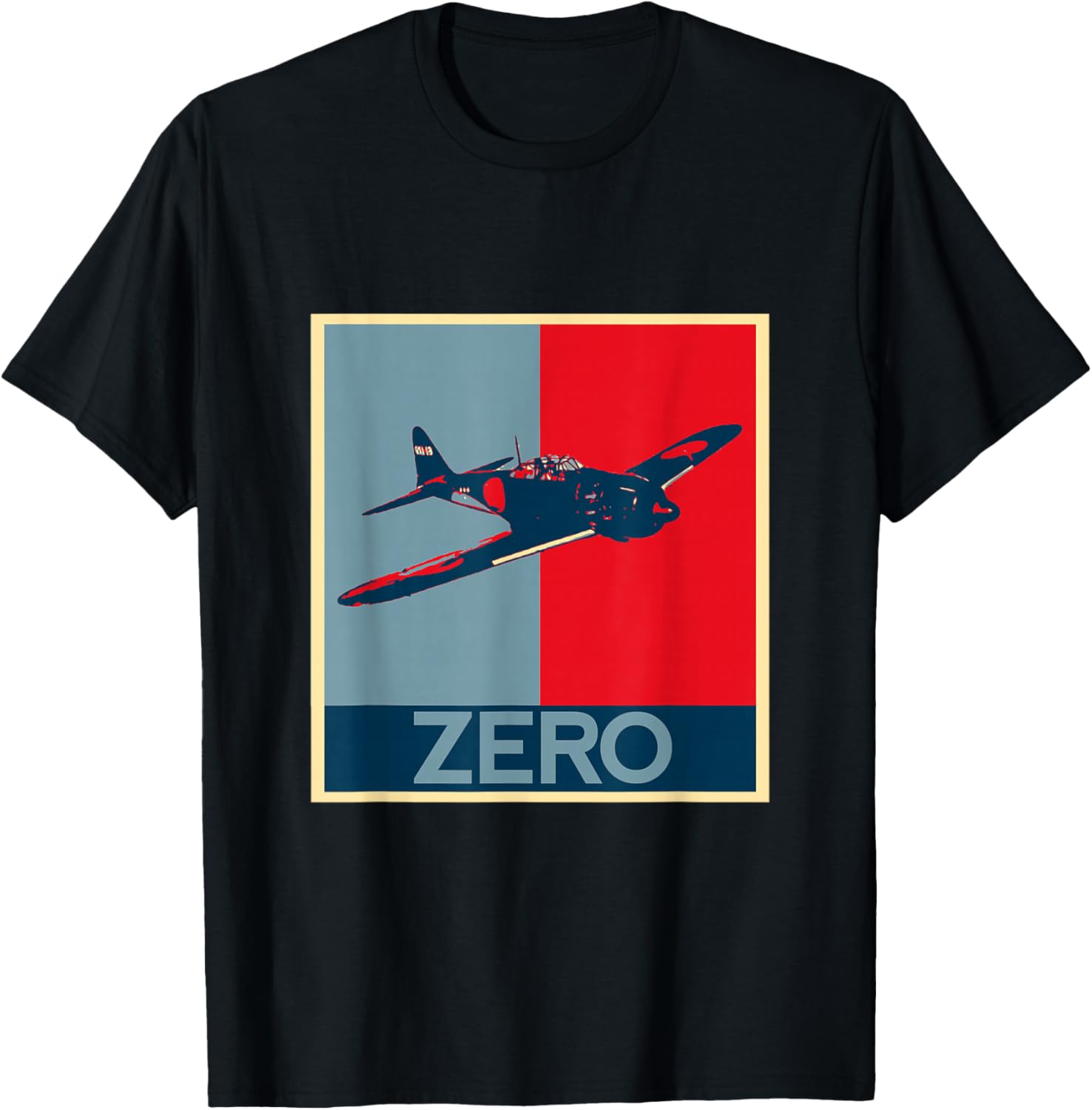 Funny , Zero Fighter Plane, Military Men's, Airplane, WW2, WWII, Military Aircraft, Goods, Clothes, Gift T-Shirt - T-Shirt | Black