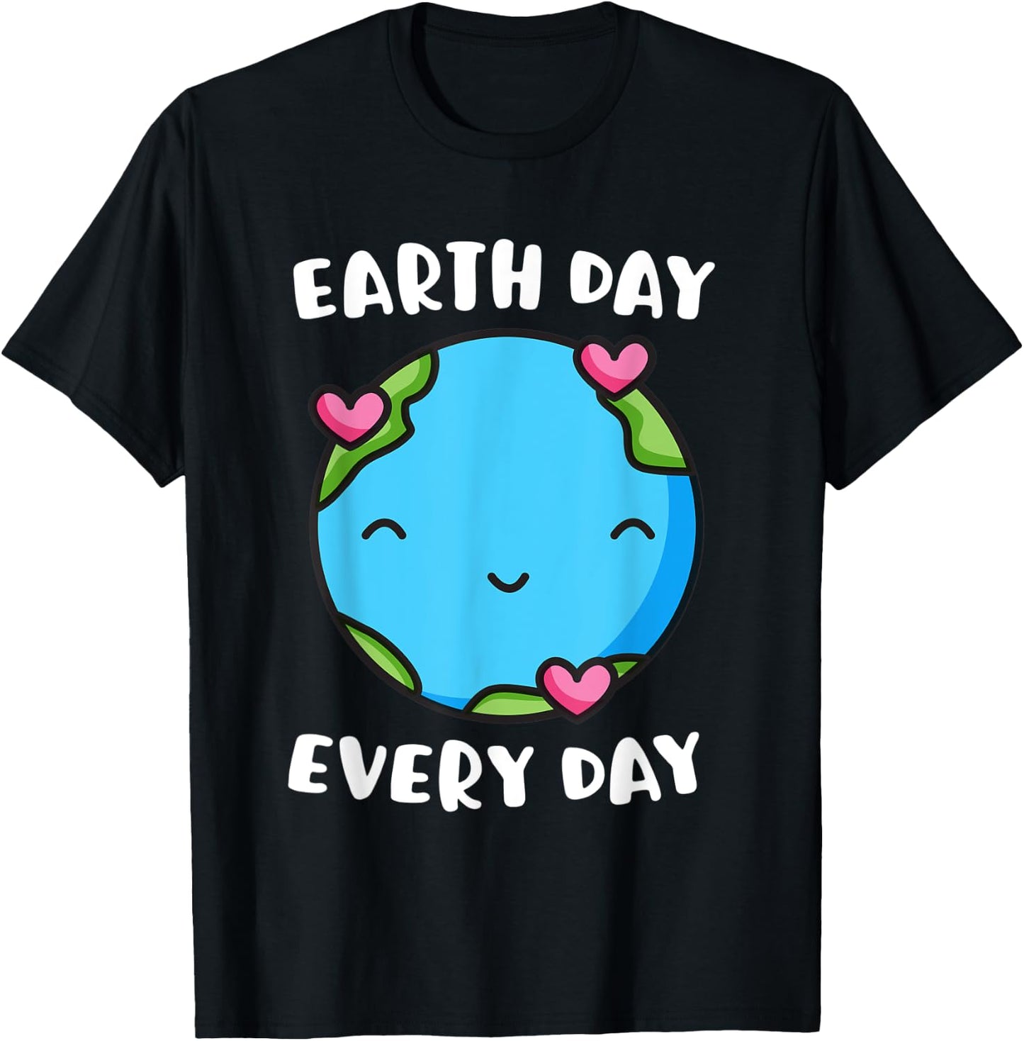 Earth Day Every Day Heart Love Globe Save the Planet T-Shirt - T-Shirt | Black