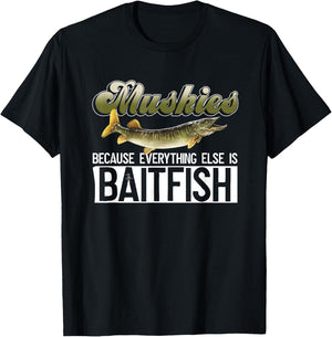 Muskie Hunter And Tiger Muskie T-Shirt - T-Shirt | Black