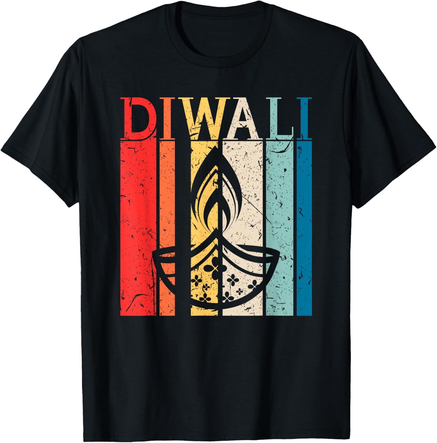 Deepavali Retro Diwali Festival of Light T-Shirt - T-Shirt | Black