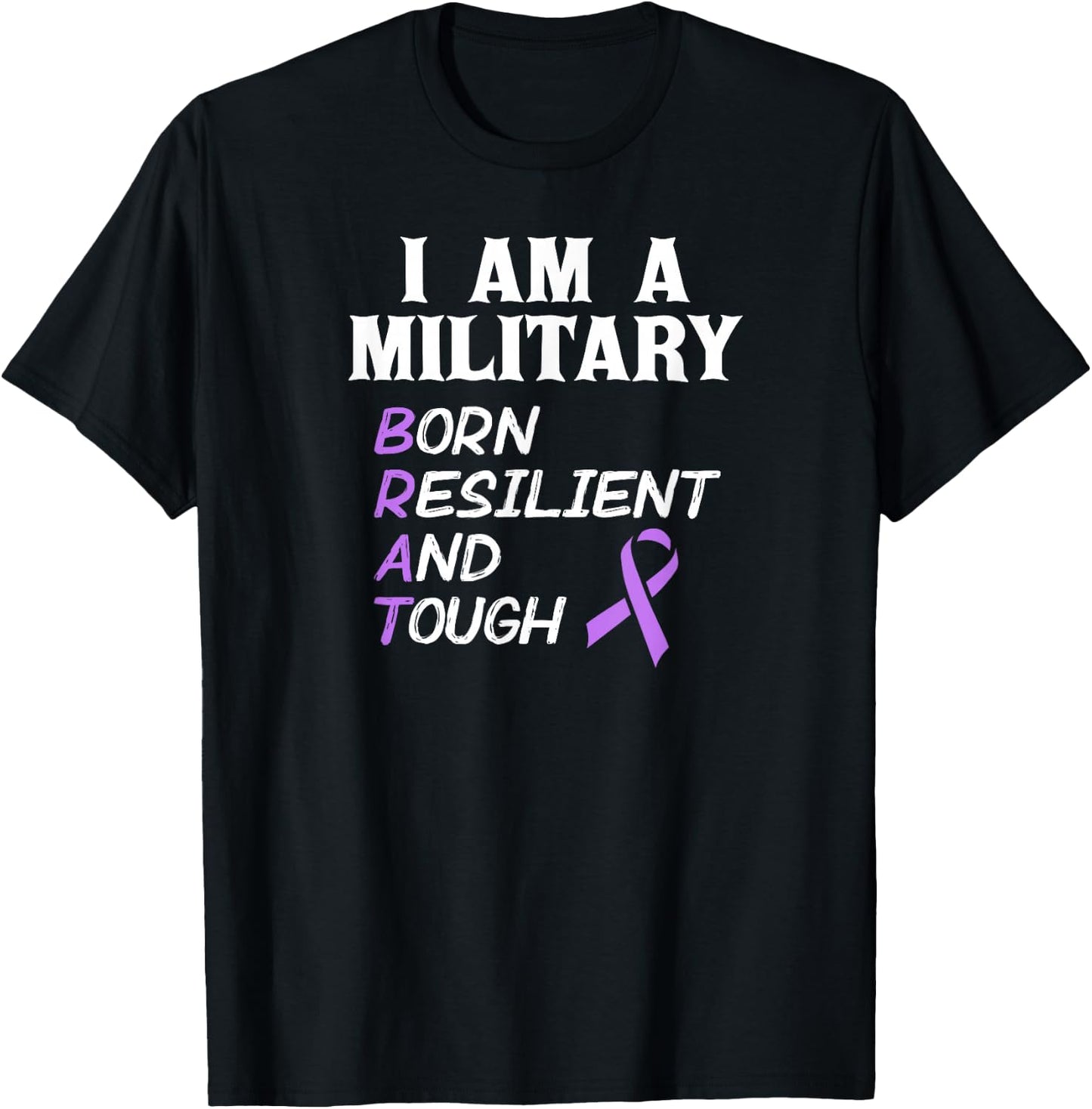 Military Child Month Purple Brat Fun T-Shirt - T-Shirt | Black