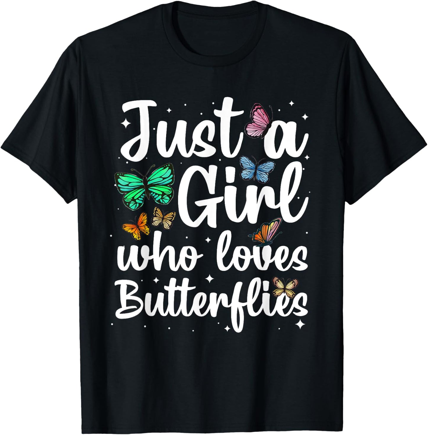 Cute Butterfly Art Girls Monarch Butterfly Lovers T-Shirt - T-Shirt | Black