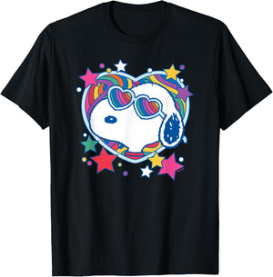 Peanuts - Snoopy Groovy Heart T-Shirt - T-Shirt | Black