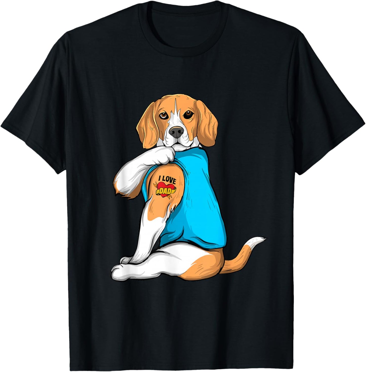 I Love Dad - Beagle Dog Owner Animal Breeder Puppy Lover Women Kids T-Shirt - T-Shirt | Black
