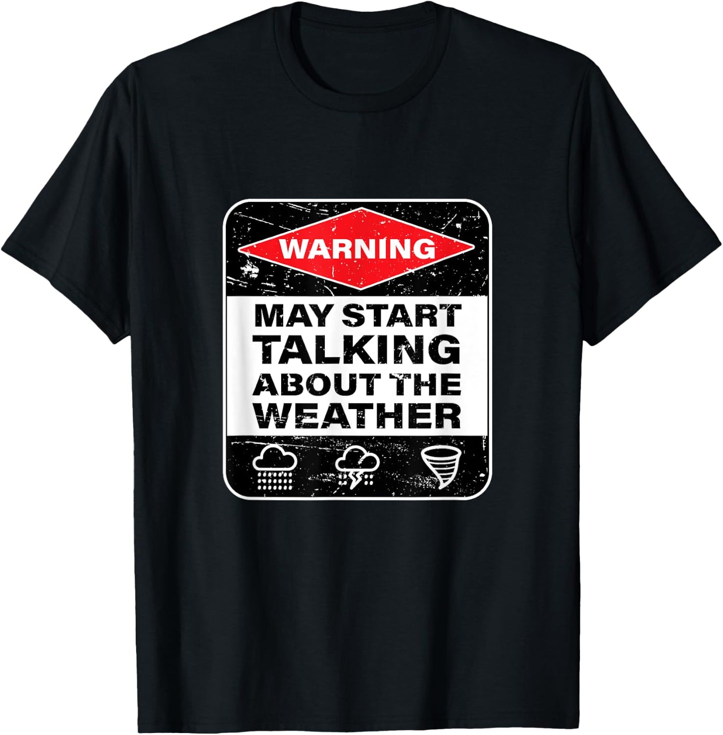 Weather Warning Funny Raining Storms Meteorology T-Shirt - T-Shirt | Black