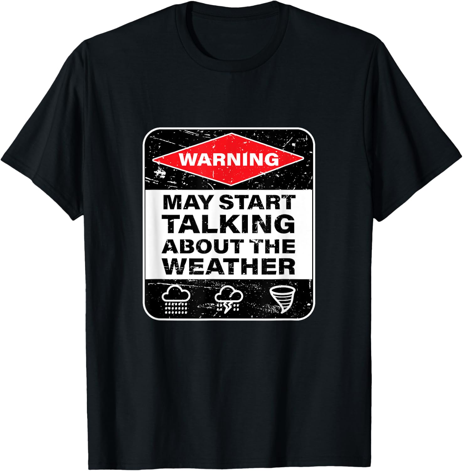 Weather Warning Funny Raining Storms Meteorology T-Shirt - T-Shirt | Black