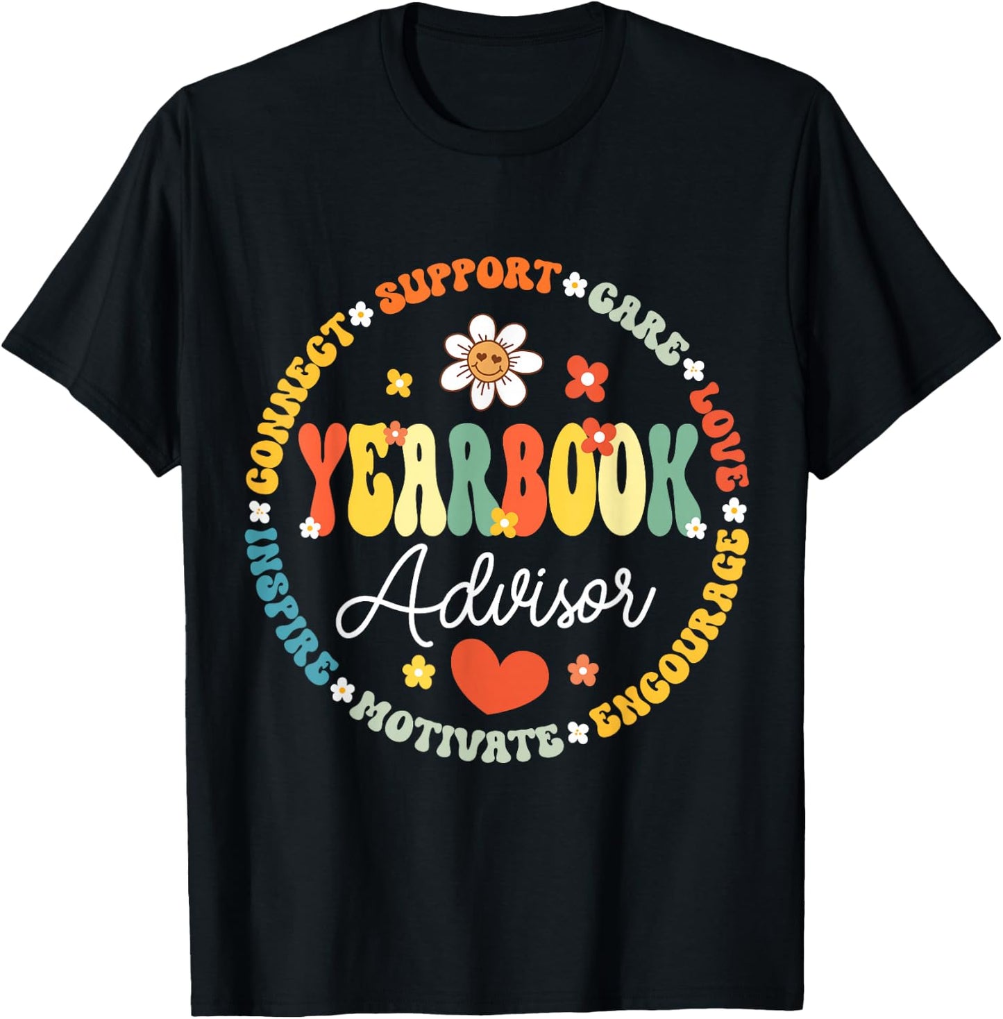 Groovy Yearbook Advisor Literary Club School Publication T-Shirt - T-Shirt | Black