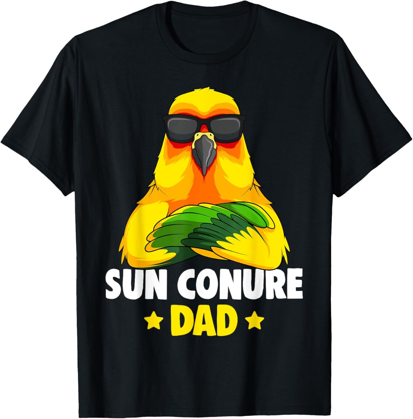 Sun Conure Dad Parrot Bird T-Shirt - T-Shirt | Black