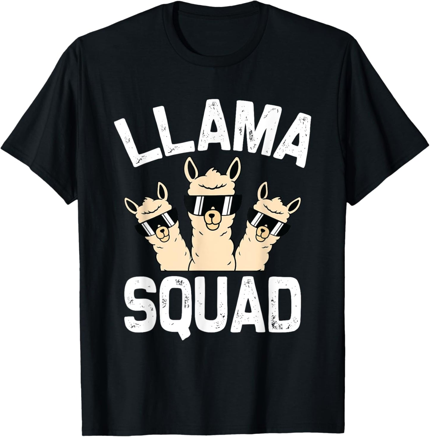 Funny Llama Design Men Women Cute Llama Alpaca Girls Boys T-Shirt - T-Shirt | Black