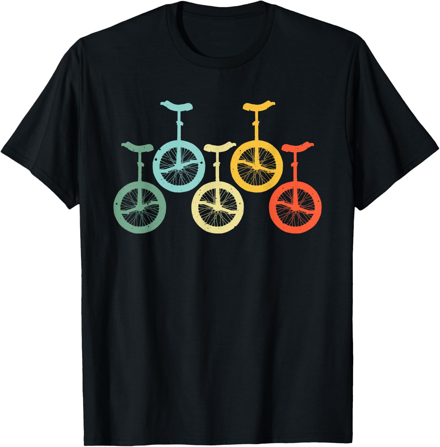 Funny Vintage Unicycle Design Women Unicycling Lover T-Shirt - T-Shirt | Black