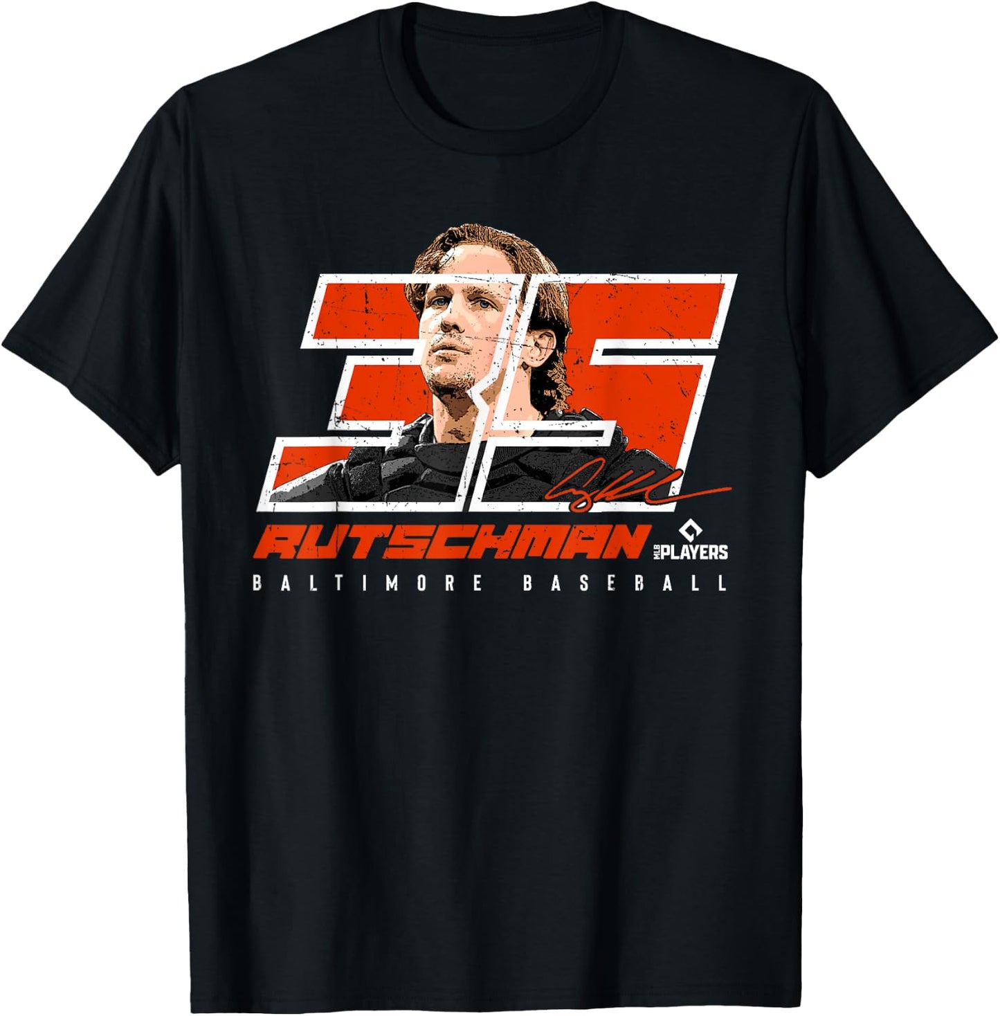 Silhouette Adley Rutschman Baltimore MLBPA T-Shirt - T-Shirt | Black