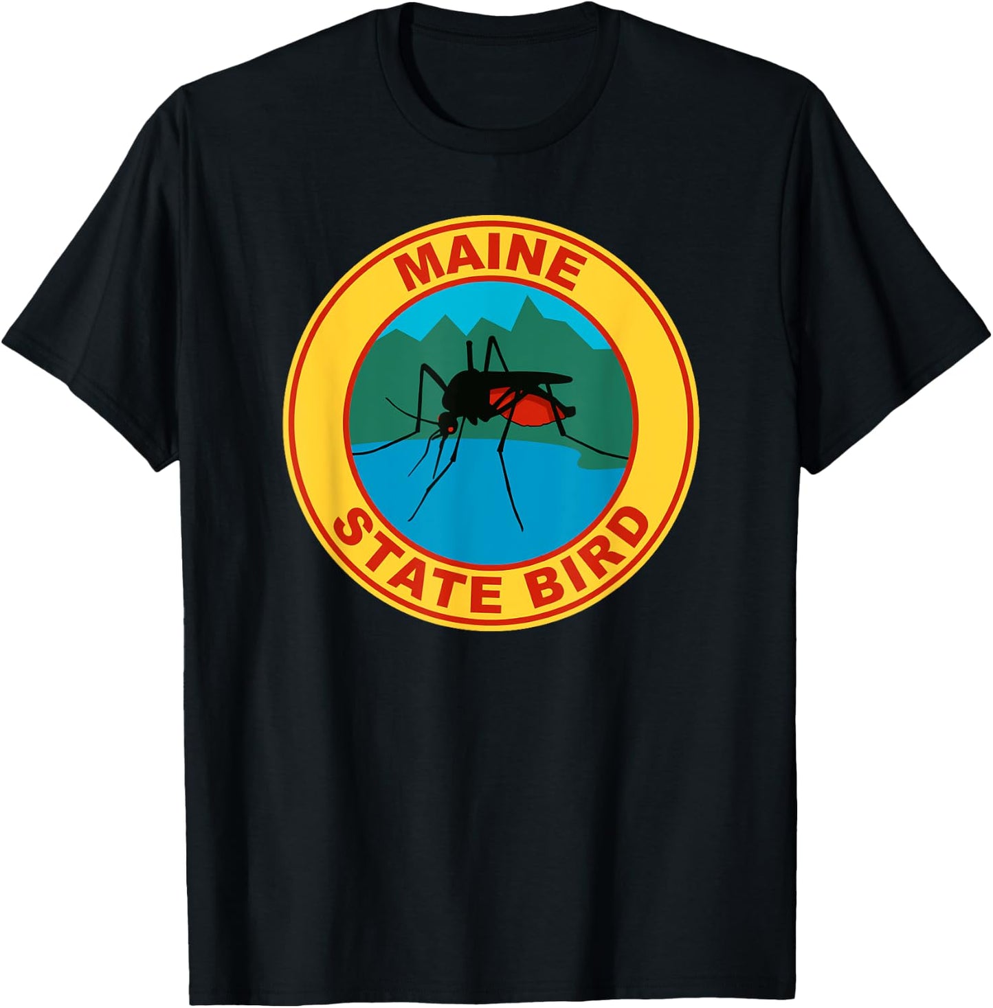 Funny Maine Mosquito State Bird T-Shirt - T-Shirt | Black