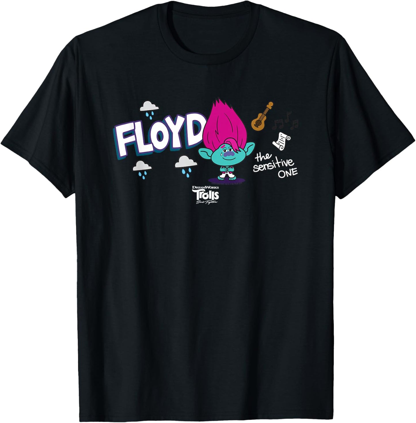 DreamWorks Trolls Band Together BroZone Floyd T-Shirt - T-Shirt | Black
