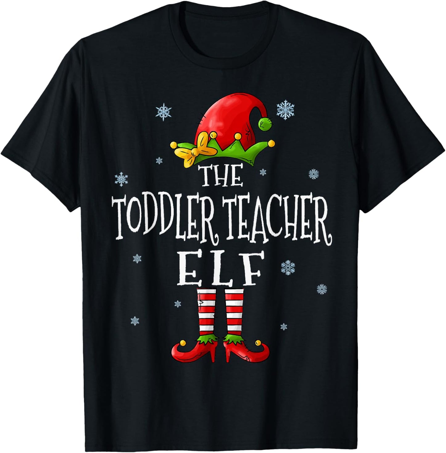 The Toddler Teacher Elf Squad Xmas Groupe Matching Christmas T-Shirt - T-Shirt | Black