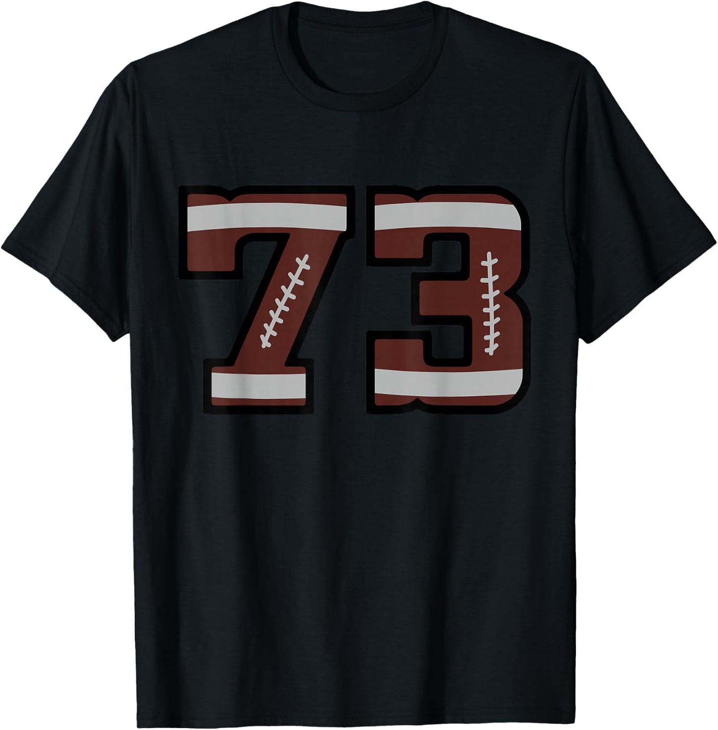 Number #73 Football Fan Number T-Shirt - T-Shirt | Black