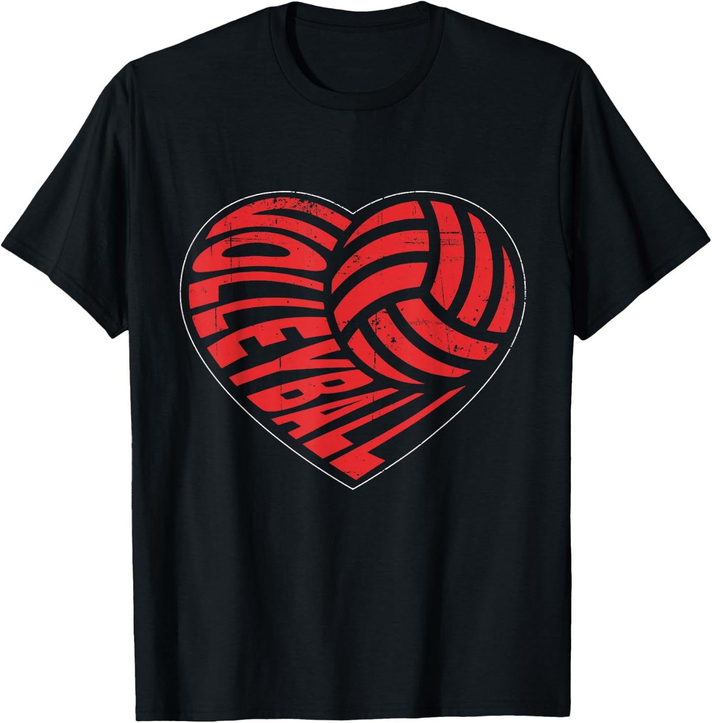 Love Volleyball Best Fun Birthday, Valentine Day T-Shirt - T-Shirt | Black