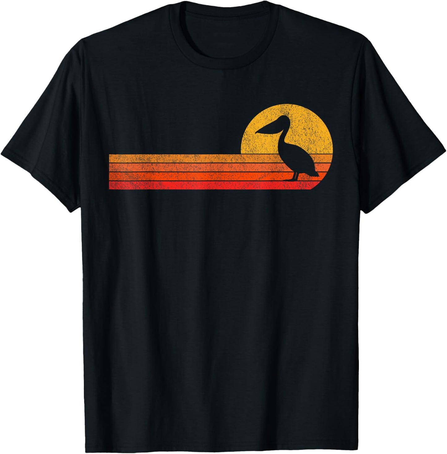Retro Pelican Lover Funny Pelican Vintage T-Shirt - T-Shirt | Black