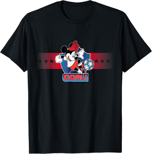Disney Minnie Mouse Sports Goal Winning Kick Soccer Ball T-Shirt - T-Shirt | Black