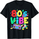 Retro 80s Vibe Colorful T-Shirt - T-Shirt | Black