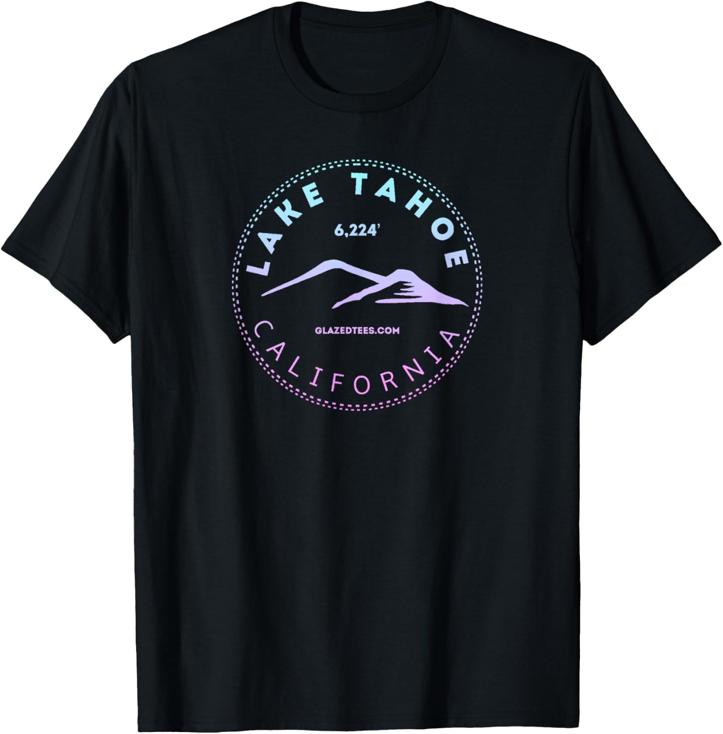Lake Tahoe California Retro Mountain T-Shirt - T-Shirt | Black