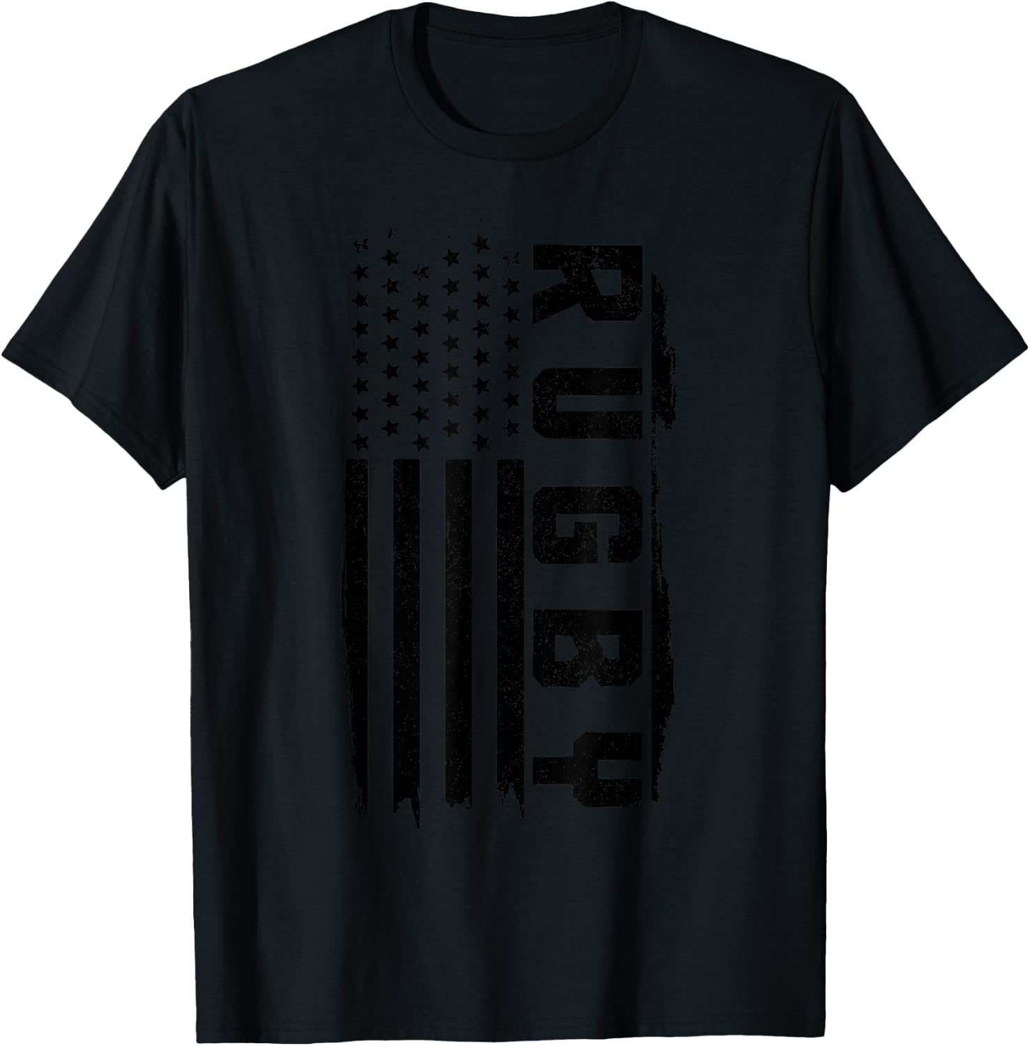 Rugby Player American Flag Patriotic Vintage Rugby T-Shirt - T-Shirt | Black