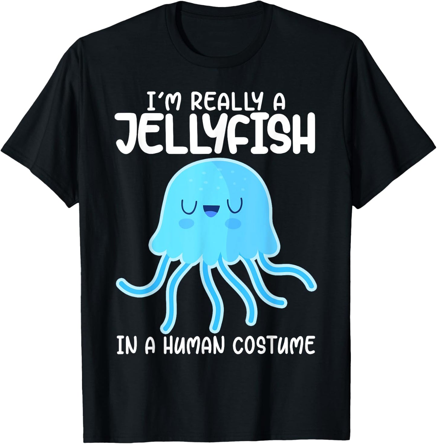 I'm Really a Jellyfish in a Human Costume Kids Halloween T-Shirt - T-Shirt | Black