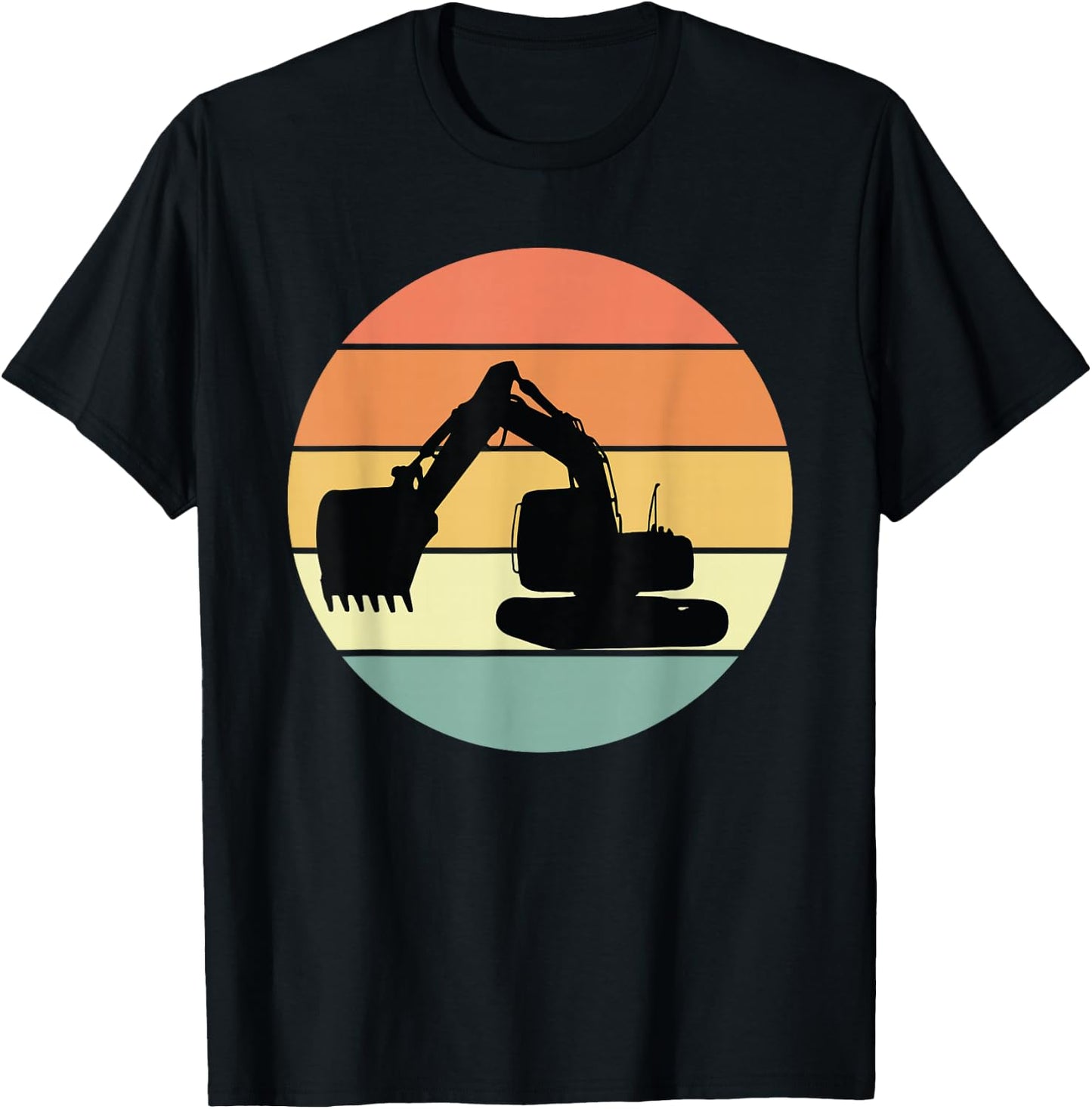 Retro Excavator Apparel Heavy Construction Equipment T-Shirt - T-Shirt | Black