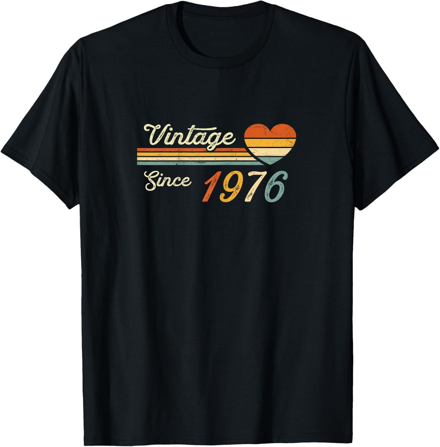 Vintage Born in 1976 Birthday Ladies T-Shirt - T-Shirt | Black