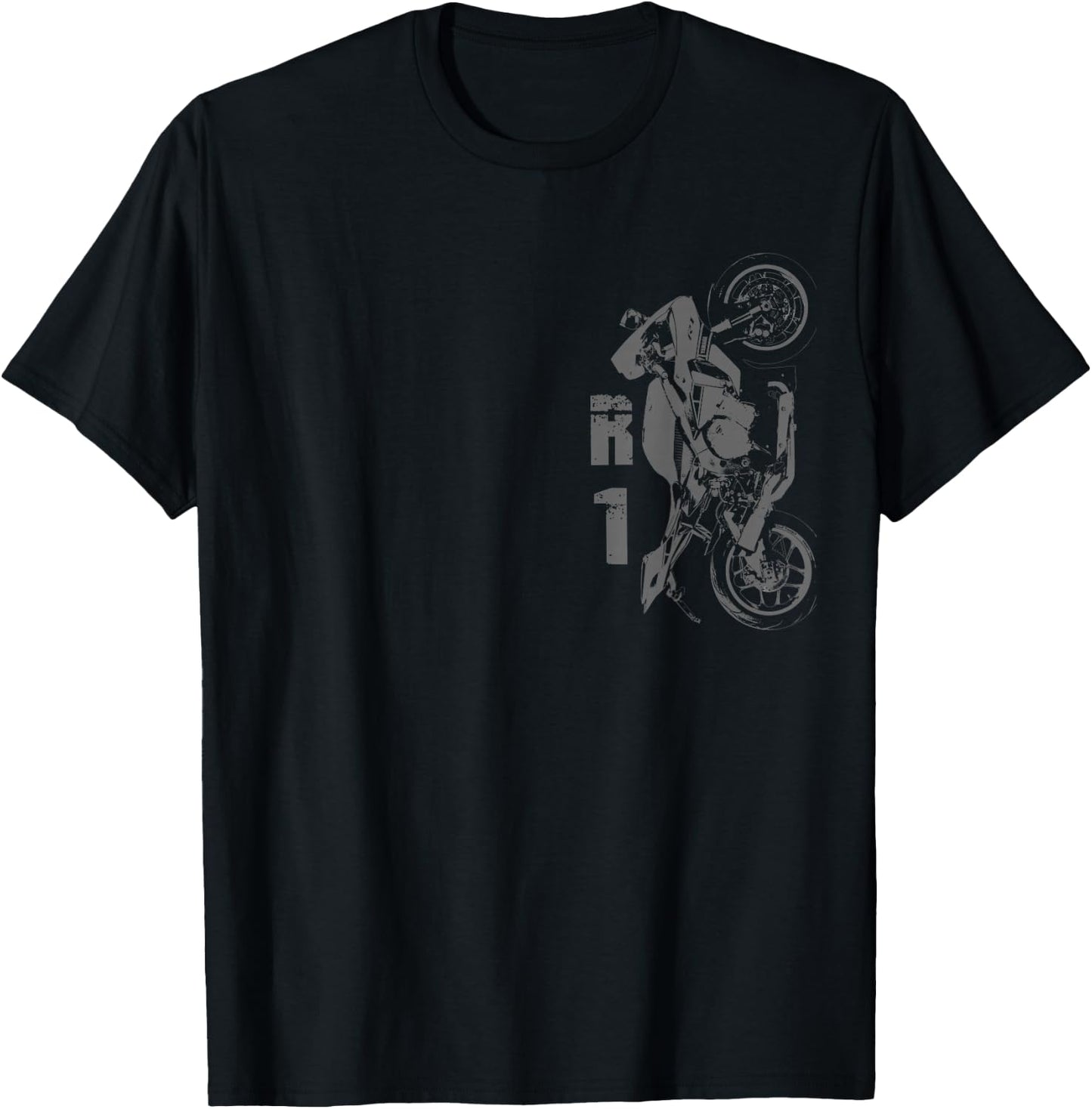 R1 Motorcycle Side Design T-Shirt - T-Shirt | Black