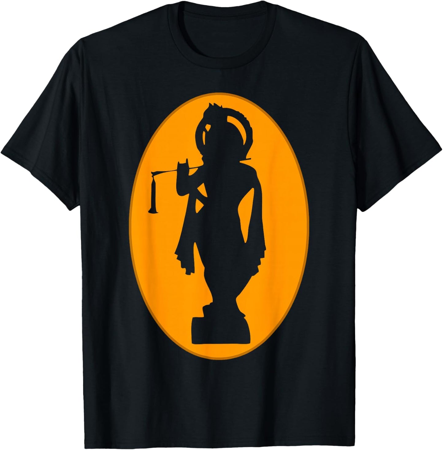 Hare Krishna Silhouette Lord Krishna Lover T-Shirt - T-Shirt | Black