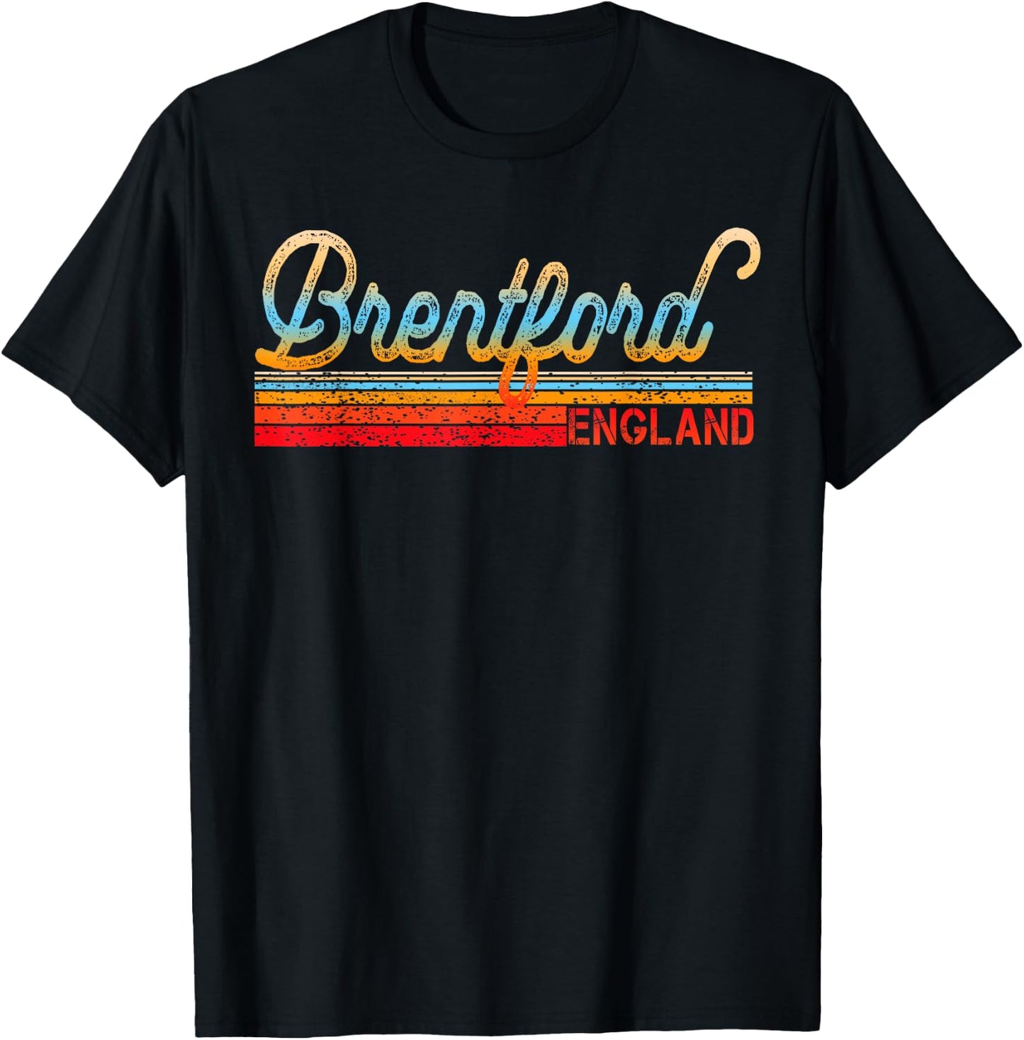 Retro Vintage Brentford- Vintage 80s Style Brentford England T-Shirt - T-Shirt | Black