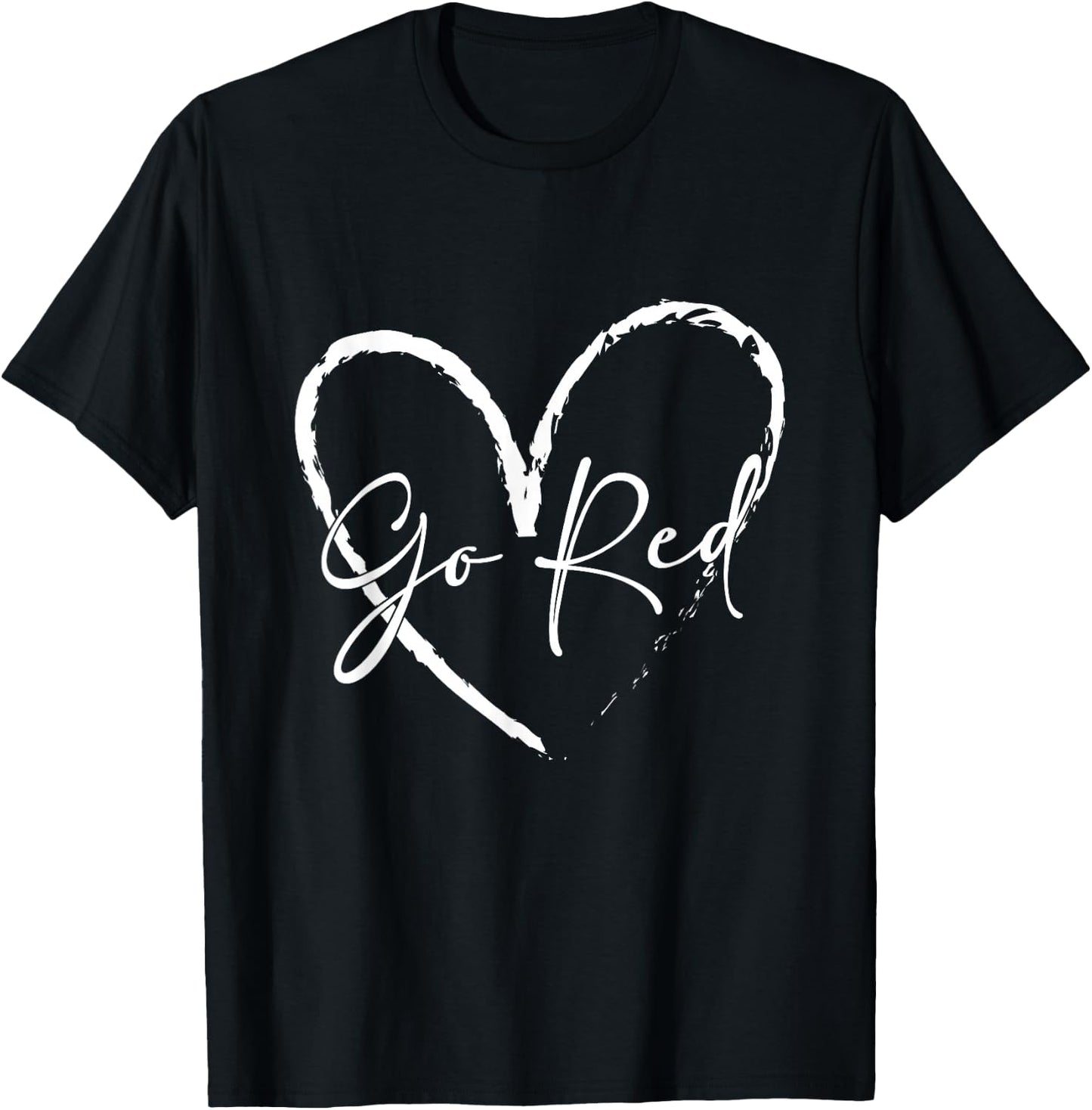 Go Red American Heart Disease Month Awareness T-Shirt - T-Shirt | Black