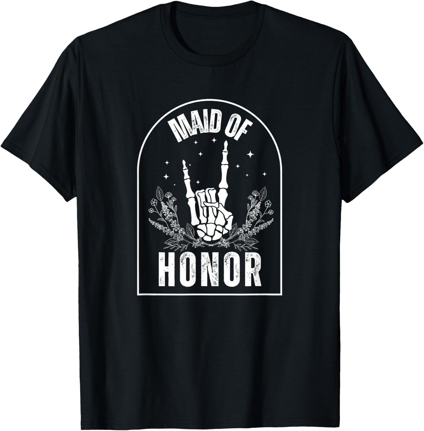 Maid of Honor, Wedding, Brial, Fun, Rock Style T-Shirt - T-Shirt | Black