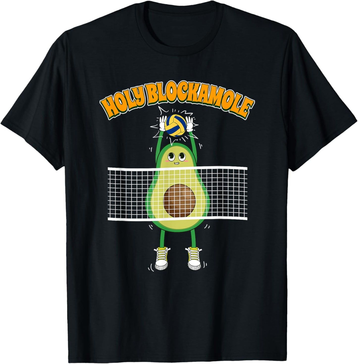 Holy Blockamole Avocado Volleyball Blocker T-Shirt - T-Shirt | Black