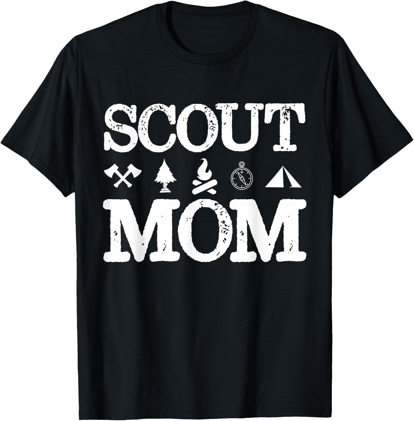 Scout Mom Scouting Troop Supporter Camping Scouting Mom T-Shirt - T-Shirt | Black